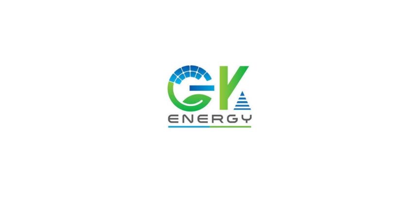 GK Energy IPO company logo with blue and green design
